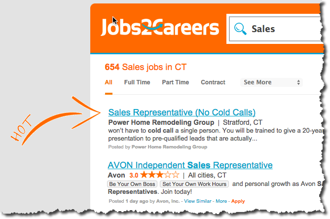 I love how they call out "Hot Jobs" with that arrow, great design!